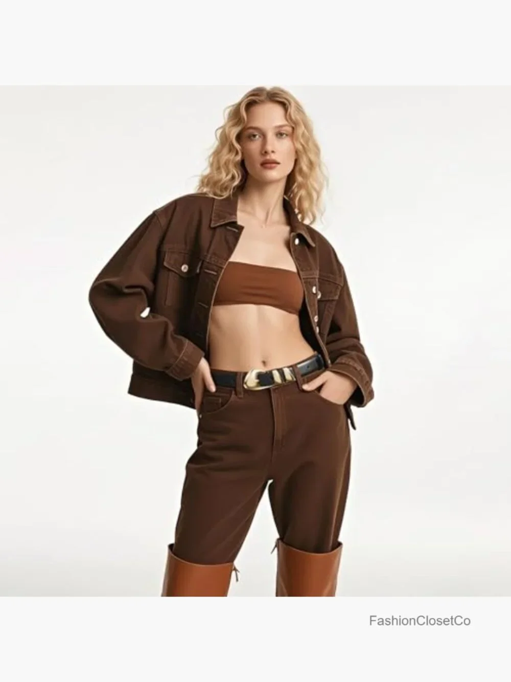 Skinny PU Leather Belt with Gold Buckle, Adjustable 1